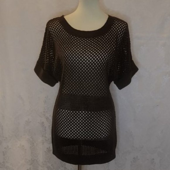 The Limited Knit Brown Sweater with Metallic Thread - Picture 1 of 15